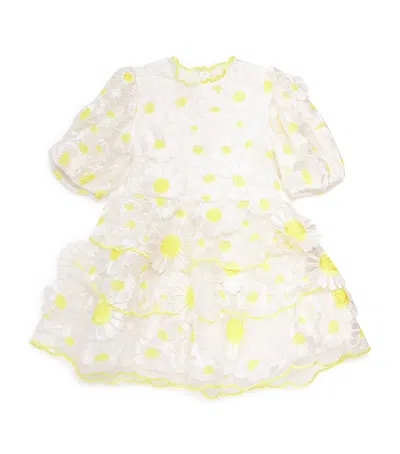 Marlo Kids' Floral-embroidered Valeria Dress In Ivory