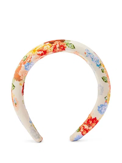 Marlo Kids' Floral-jacquard Head Band In Neutrals