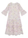 Marlo Floral-lace Midi Dress In Pink