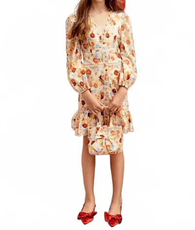 Marlo Kids' Girl's Floral Mini Dress In Brown