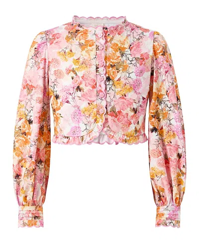 Marlo Kids Alessia Cotton Sleeve Top In Multi