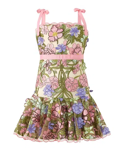 Marlo Girls' Bonnie Embroidered Mini Dress - Little Kid, Big Kid In Pink