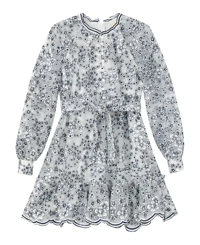 Marlo Girls' Eliza Embroidered Mini Dress - Little Kid, Big Kid In Gray