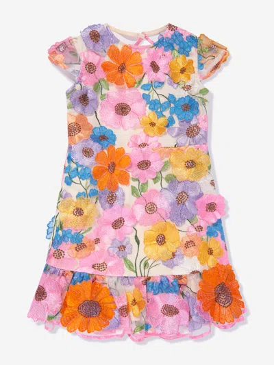 Marlo Kids' Girls Giselle Embroidered Dress In Pink