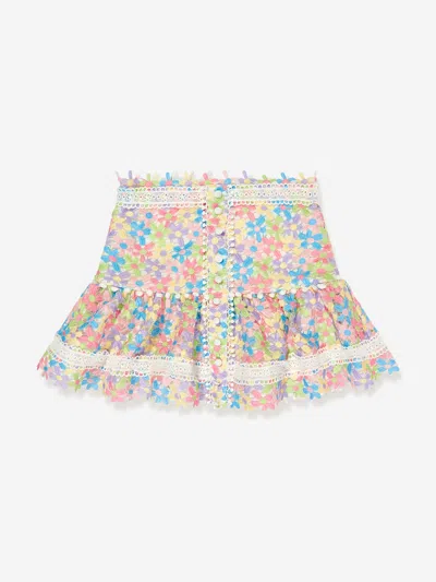 Marlo Kids' Girls Giselle Embroidered Skirt In Multicoloured