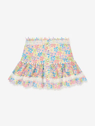 Marlo Kids' Giselle Floral-lace Skirt In Multicoloured