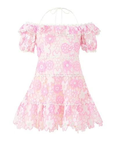 Marlo Girls' Hayley Embroidered Mini Dress - Little Kid, Big Kid In Pink
