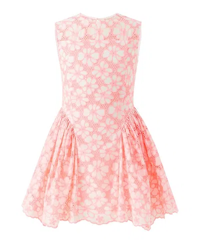 Marlo Girls' Holly Cotton Embroidered Mini Dress - Little Kid, Big Kid In Pink