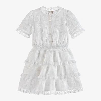 Marlo Kids' Girls Ivory Cotton & Silk Dress
