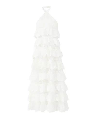 Marlo Girls' Paloma Lace Frill Maxi Dress - Little Kid, Big Kid In White