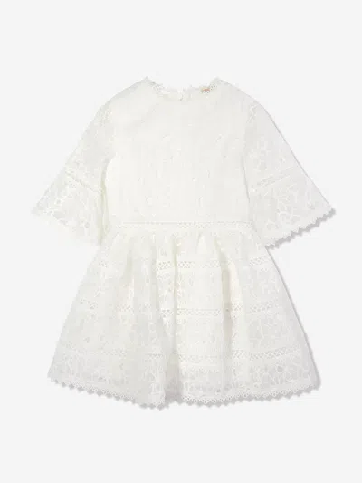 Marlo Kids' Broderie-anglaise Dress In Ivory