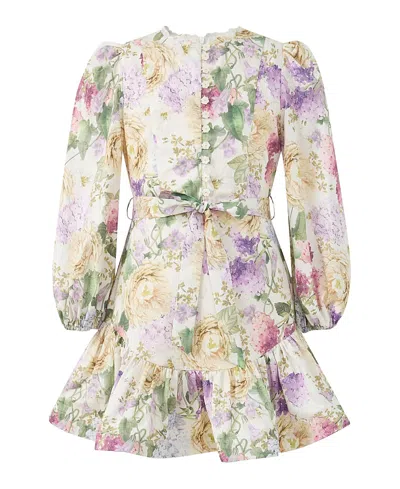 Marlo Girls' Seraphina Sleeve Cotton Mini Dress - Little Kid, Big Kid In Pink
