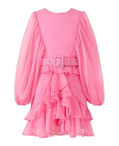 Marlo Girls' Soleil Frill Mini Dress - Little Kid, Big Kid In Pink