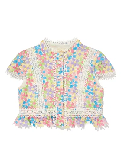 Marlo Kids' Giselle Floral-lace Top In Pink