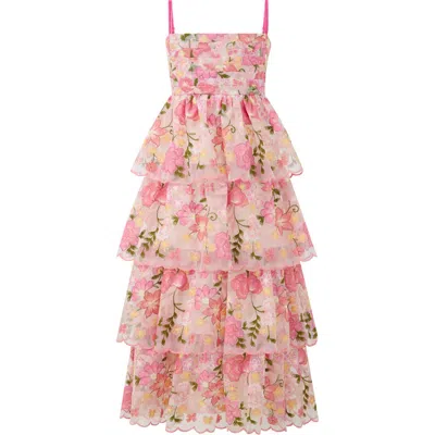 Marlo Kids Avery Embroidered Maxi Dress In Multi