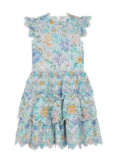 Marlo Kids Azure Floral-print Cotton Dress In Pink