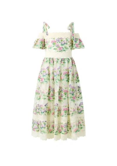 Marlo Kids Clementine Embroidered Maxi Dress In Multi