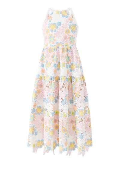 Marlo Kids Diana Embroidered Maxi Dress In Multi