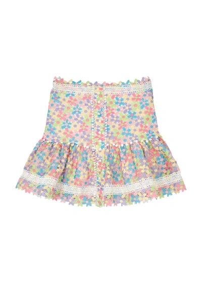 Marlo Kids Giselle Floral Crochet-lace Skirt (5-14 Years) In Multi Multi