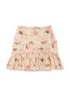 Marlo Kids Holiday Floral-print Broderie Anglaise Cotton Skirt In White
