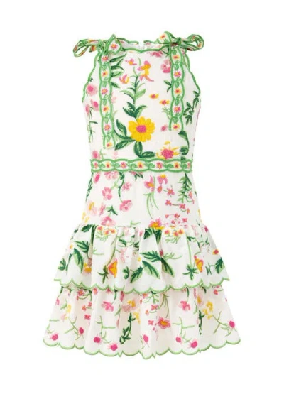 Marlo Kids Kaylee Cotton Embroidered Mini Dress In Multi