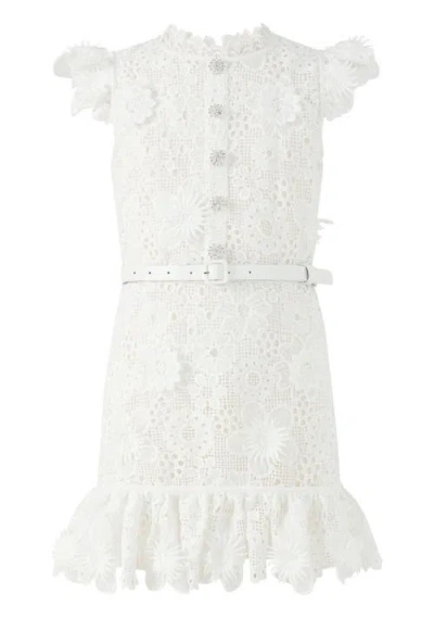 Marlo Kids Lucinda Embroidered Mini Dress In White