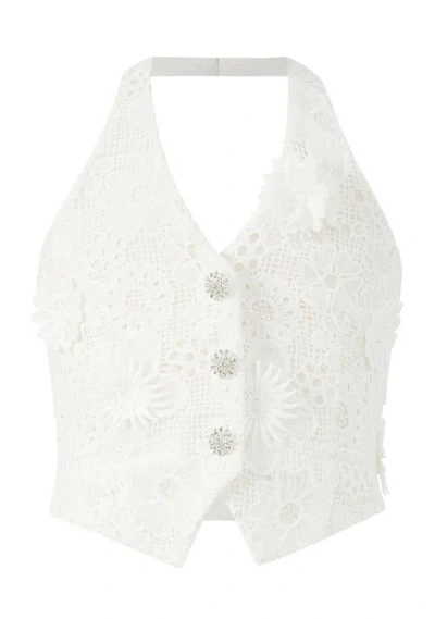 Marlo Kids Lucinda Embroidered Vest In White