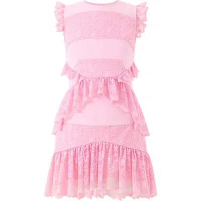 Marlo Kids Lucy Frill Mini Dress In Pink