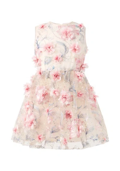 Marlo Kids Rosalia Embroidered Mini Dress In Multi