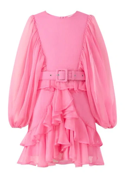Marlo Kids Soleil Frill Mini Dress In Pink