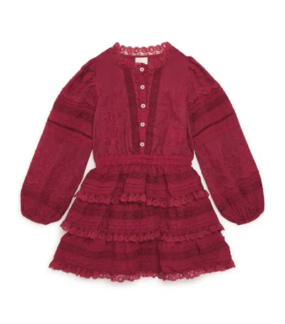 Marlo Kids' Lace Embroidered Betty Dress In Brown
