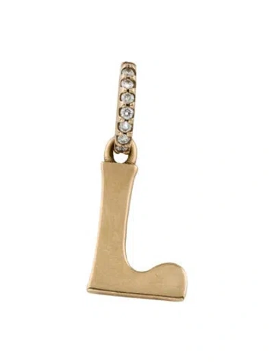 Pre-owned Marlo Laz 14k Diamond Initial 'l' Charm, 0.75" In Multi