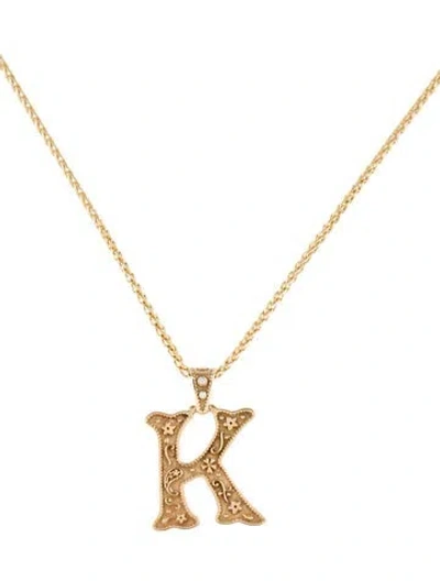 Pre-owned Marlo Laz 14k Diamond Small 'k' Southwestern Charm Necklace, 18.5" In Multi