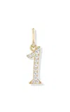 Marlo Laz 14k Yellow Gold Pave Number Charm