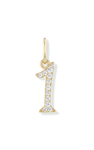 Marlo Laz 14k Yellow Gold Pave Number Charm