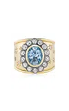 Marlo Laz Alix Cigar 14k Yellow Gold Aquamarine Ring