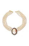 Marlo Laz Cleo 14k Yellow Gold Pearl Cameo Necklace In Off-white