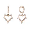 Marlo Laz Open Heart Spiked Earrings In Yellow Gold,white Diamonds