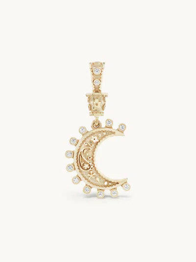 Marlo Laz Small Southwestern Moon Charm Gold