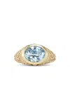Marlo Laz Southwestern Signet 14-karat Gold Aquamarine Ring