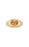 Marlo Laz Southwestern 14k Yellow Gold Citrine Pinky Ring