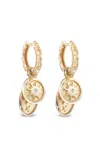 Marlo Laz Southwestern 14k Yellow Gold Diamond Hoop Earrings
