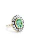 Marlo Laz The Aurora 14k Yellow Gold Tourmaline Ring In Green