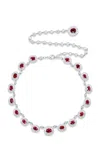 Marlo Laz The Celine 14k Yellow Gold Diamond; Ruby Necklace In Red