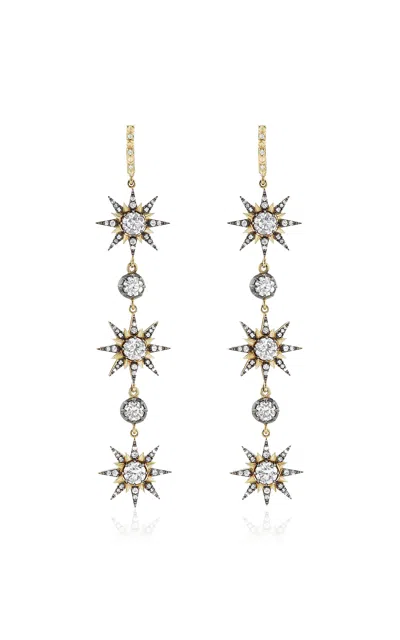 Marlo Laz The Stella 14k Yellow Gold Diamond Earrings In White