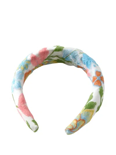 Marlo Lyla Embroidered Headband In White
