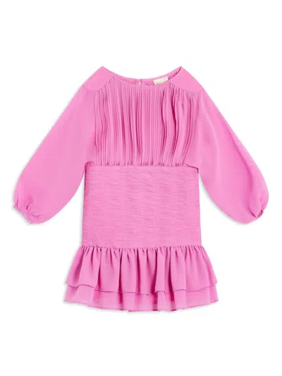 Marlo Kids' Pleated Mini Dress In Pink