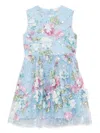 Marlo Floral-embroidered Rosaline Dress In Blue