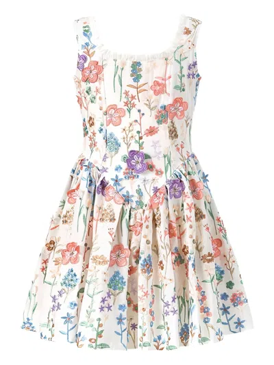 Marlo Kids' Serena Embroidered-ruffled Dress In White
