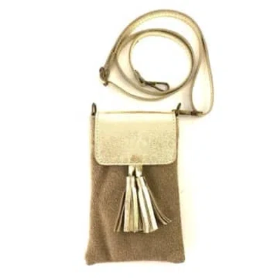 Marlon Small Suede And Leather Phone Friendly Handbag In Brown